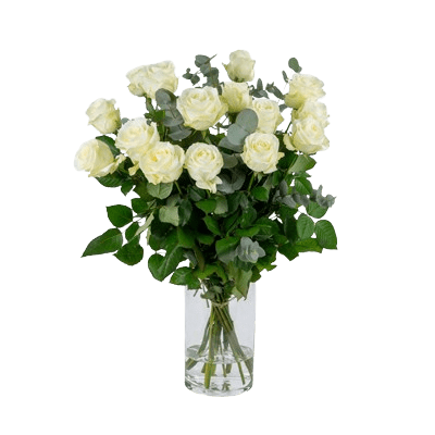 Witte_rozen_15 Bos Witte rozen ( Opgemaakt met Eucalyptus )