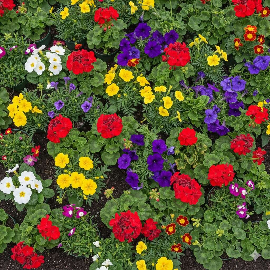 Kleurrijke perkplanten van Bloemist Oudehaske