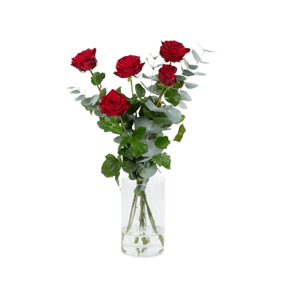 Bos Rode rozen ( Opgemaakt met Eucalyptus )