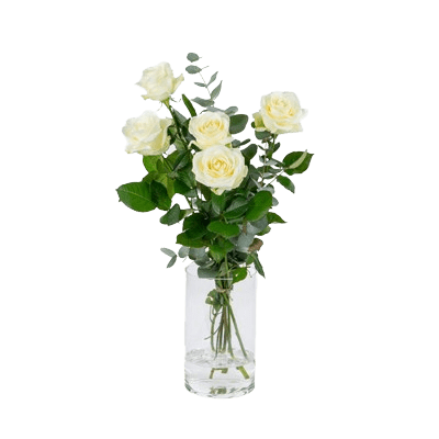 Bos Witte rozen ( Opgemaakt met Eucalyptus )