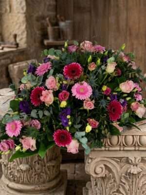 Rouwarrangement Druppel Roze